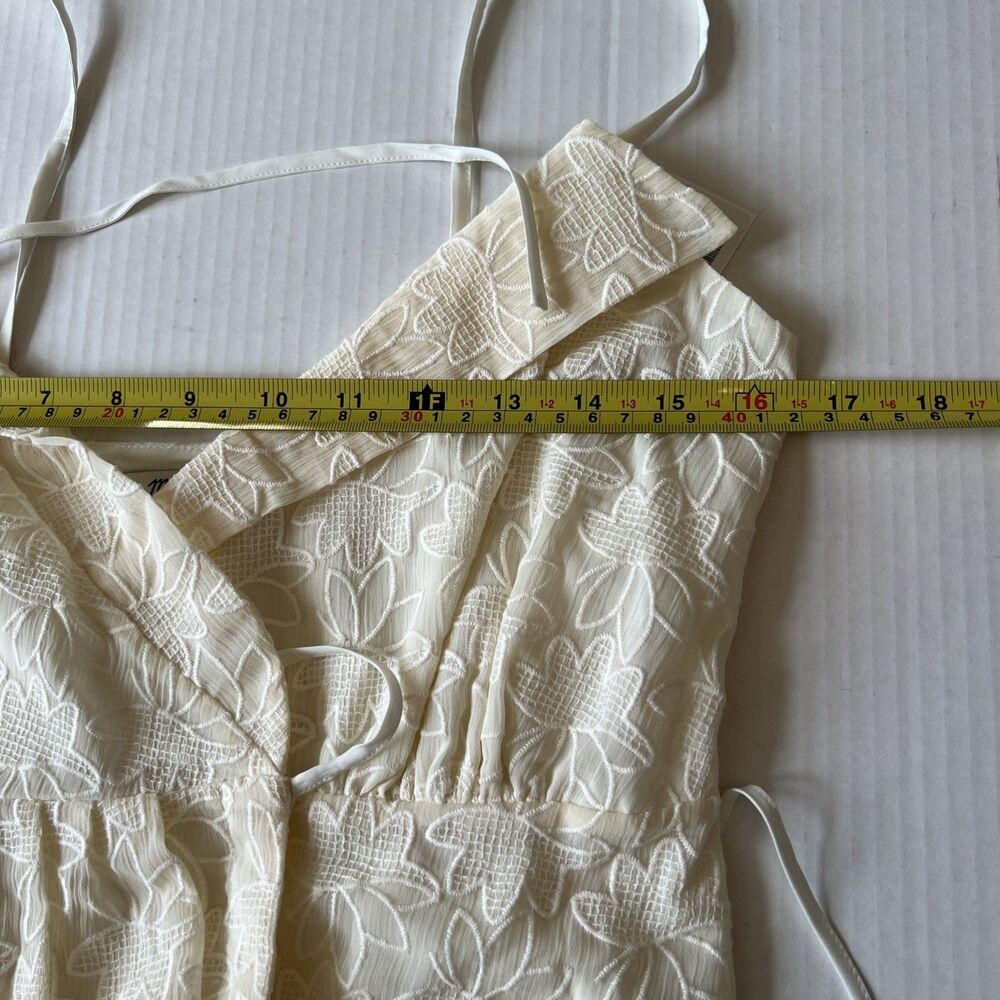 Madewell Size XS Floral Embroidered Pleat Wrap Midi Dress NWT💖 - Picture 13 of 14